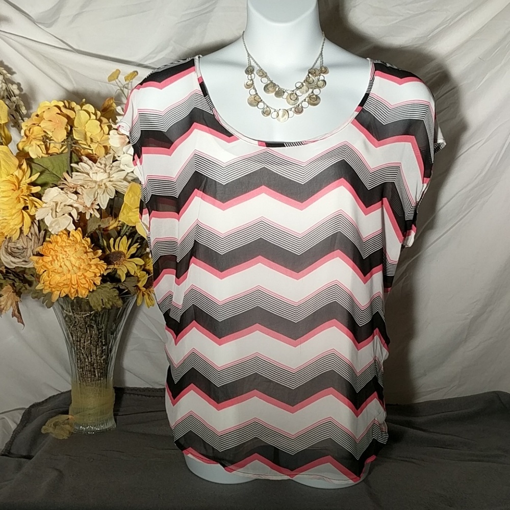 Torrid chevron patterned sleeveless blouse